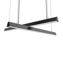 Black Aluminium Office Adjustable LED Linear Pendant Light